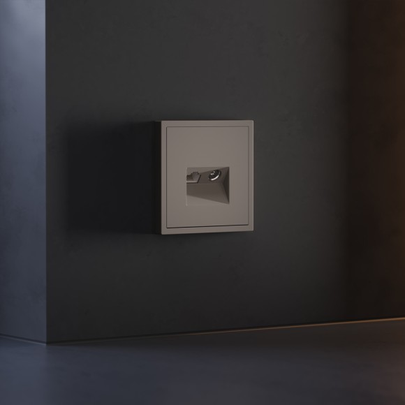 Накладка для розетки TV+RJ45 кат. 6 Voltum S70 (капучино) VLS002714