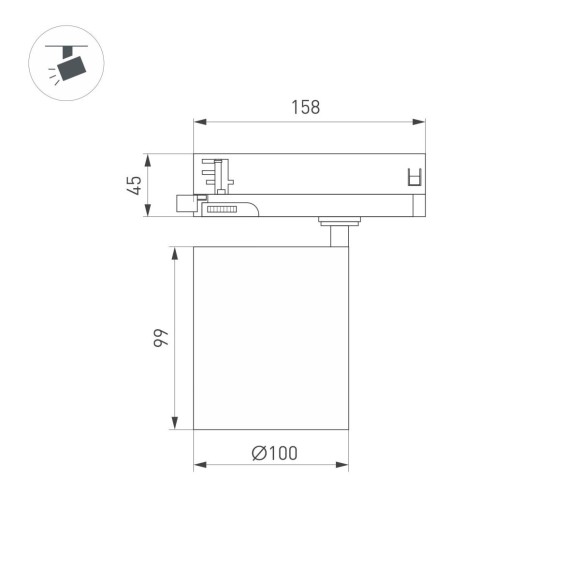 Трековый трехфазный светильник Arlight LGD-DYKE-4TR-R100-36W Day4000 (WH, 38 deg, 230V) 052290