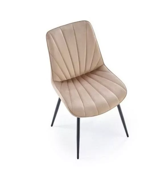 Стул K589 HLM_V-CH-K_589-KR-BEZOWY, черный, бежевый, металл, основание крупным планом Стул K589 HLM_V-CH-K_589-KR-BEZOWY, черный, бежевый, металл, основание крупным планом