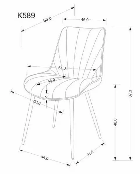 Стул K589 HLM_V-CH-K_589-KR-BEZOWY, черный, бежевый Стул K589 HLM_V-CH-K_589-KR-BEZOWY, черный, бежевый