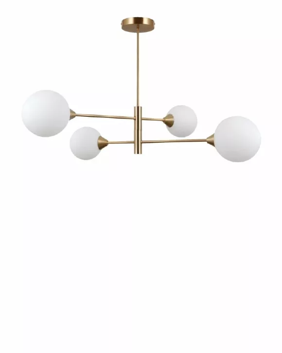 Люстра на штанге Moderli Molecule V10837-4P, Золото, Белый, Металл