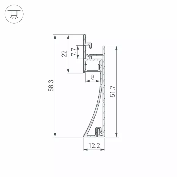 Профиль Arlight PLINTUS-H58-F-2000 ANOD 046391 Профиль Arlight PLINTUS-H58-F-2000 ANOD 046391
