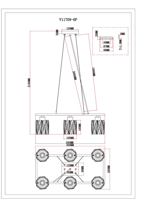 Подвесная люстра Moderli Prismique V11709-6P