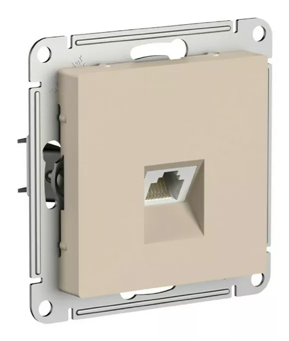 Розетка компьютерная RJ45, кат. 5Е, механизм Systeme Electric AtlasDesign Песочный ATN001283 Розетка компьютерная RJ45, кат. 5Е, механизм Systeme Electric AtlasDesign Песочный ATN001283