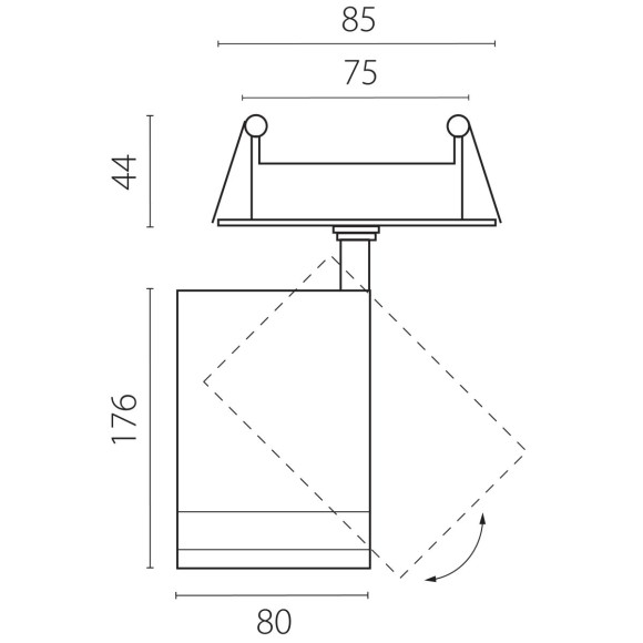 Встраиваемый светильник 20-55G с адаптером Lightstar Canno Pro C4307RS
