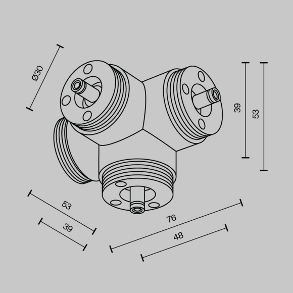 Х-образный вертикальный коннектор без ввода питания Maytoni Shelf CA019L4C-B