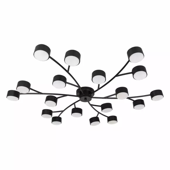 Потолочная люстра Escada Fluxen 120009/18C Black ES0000034L, Черный, Металл, Современный стиль Потолочная люстра Escada Fluxen 120009/18C Black ES0000034L, Черный, Металл, Современный стиль