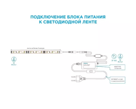 Блок питания Apeyron 12В 72Вт IP44 6А разъем 2,5х5,5мм 03-21 Блок питания Apeyron 12В 72Вт IP44 6А разъем 2,5х5,5мм 03-21