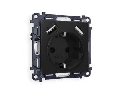 Комплект механизма розетки 2USB A+A 18W (быстрая зарядка) с/з Ambrella Volt Alfa MA809010