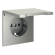 Накладка для розетки с заземлением, защитными шторками и крышкой Voltum S70 (сталь) VLS000805