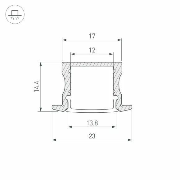 Профиль Arlight LINE-2315-F-2000 WHITE 044265(1), Белый, Алюминий