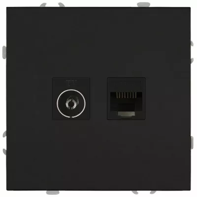 Розетка Эра Galaxy 15-3110-05 комбинированная RJ45+TV IP20 антрацит Б0070784