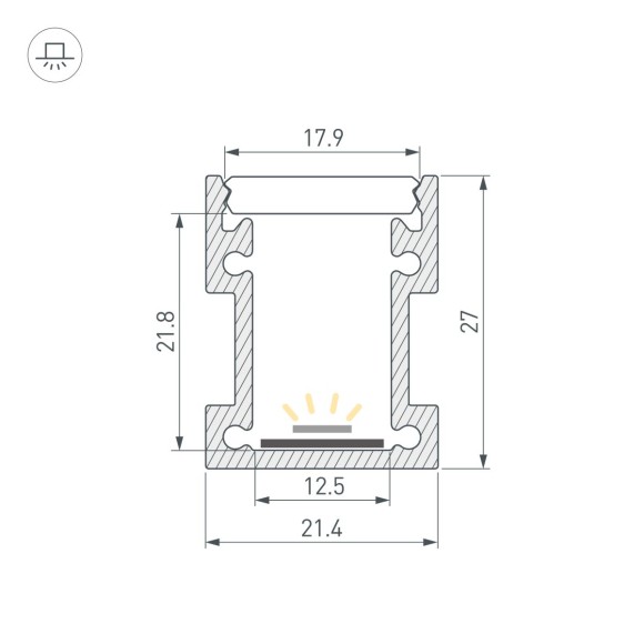 Профиль Arlight FLOOR22-H27-2000 ANOD (Алюминий) 060246