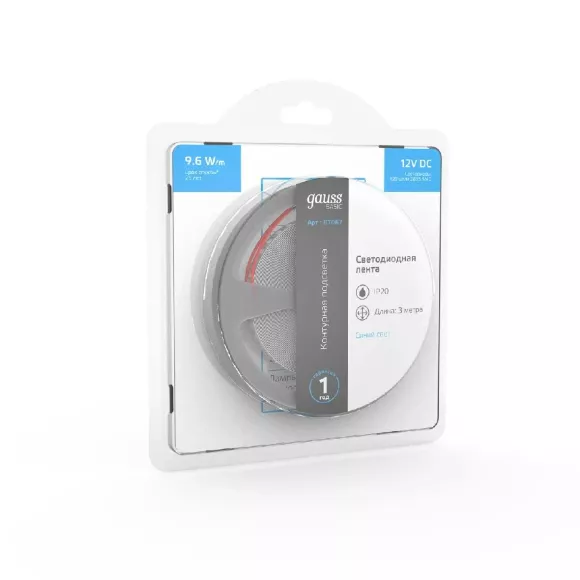 Светодиодная лента Gauss Basic 12В 2835 9,6Вт/м синий 3м IP20 BT067 Светодиодная лента Gauss Basic 12В 2835 9,6Вт/м синий 3м IP20 BT067