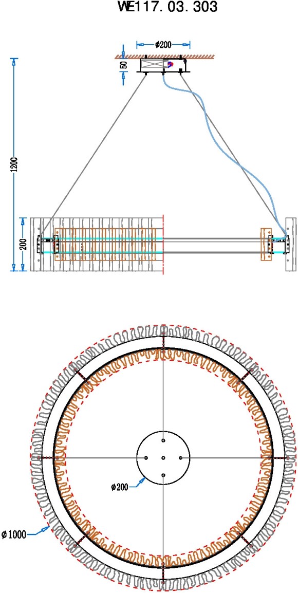 Подвесная светодиодная люстра с пультом управления Wertmark Patricia WE117.03.303
