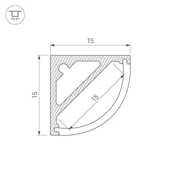 Профиль Arlight SL-KANT-H15-2000 ANOD 019327