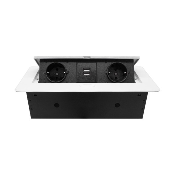 Блок розеток (2 секции полуавтомат 2 USB с кабелем питания) Mebax 00-00002880