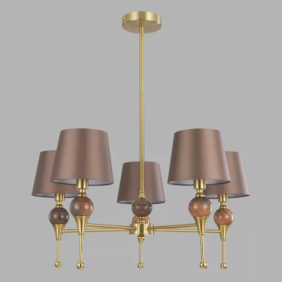 Люстра на штанге Lumion Classi Eletra 8417/5, Латунь, Коричневый, Металл, крупный план Люстра на штанге Lumion Classi Eletra 8417/5, Латунь, Коричневый, Металл, крупный план