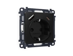 Комплект механизма розетки 2USB A+C 20W (быстрая зарядка) с/з Ambrella Volt Alfa MA810010