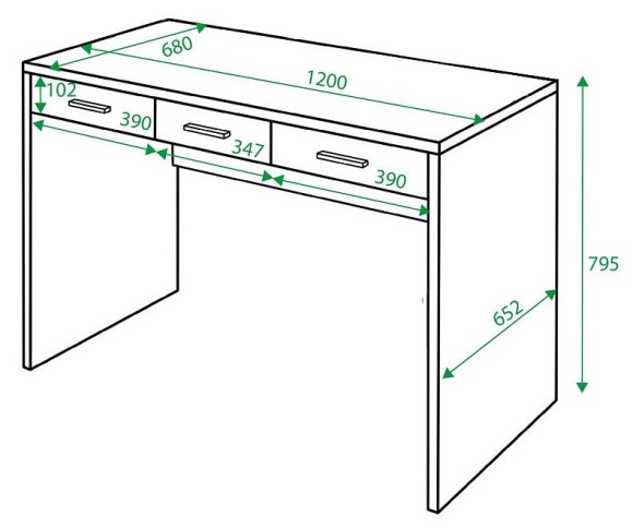 Стол письменный СП-32С MER_SP-32S_KBE