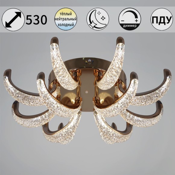 Потолочная люстра с пультом управления Reluce 60390-0.3-8+4 FG