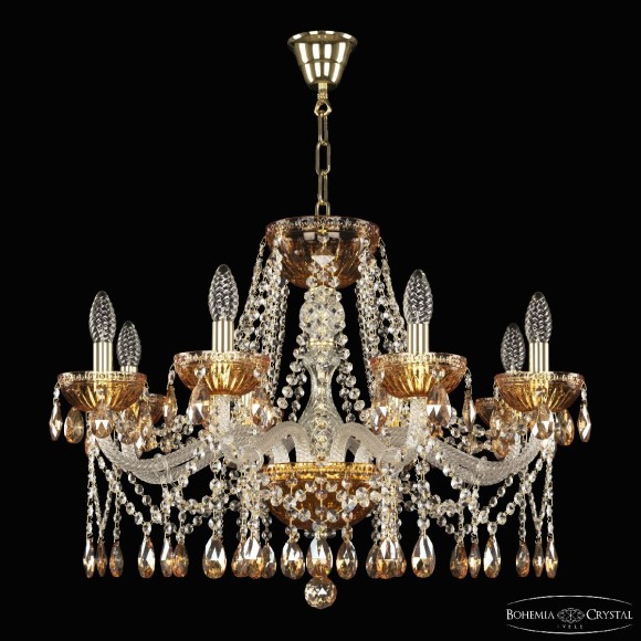 Подвесная люстра Bohemia Ivele Crystal 5413/8/240 G Amber/M-1G K721