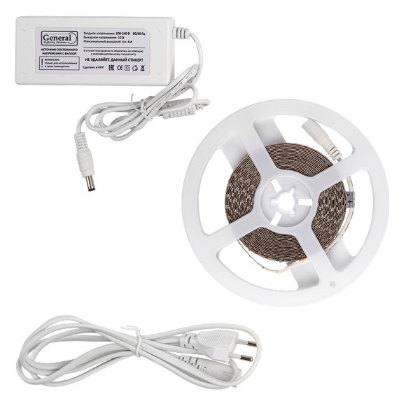 Светодиодная лента (комплект) General GLS-2835-120-9.6-12-IP20-PRO-6-5-KIT 501422