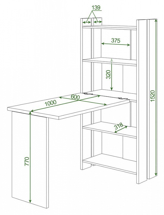 Стол компьютерный Домино Lite СТЛ-ОВ+С100Р MER_STL-OV-S100RPryam_bez_tumby_SHK