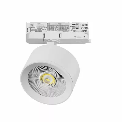 Трековый трехфазный светильник Quattro LED с адаптером Lightstar Alta Pro A5536QT (215536 + 594036)