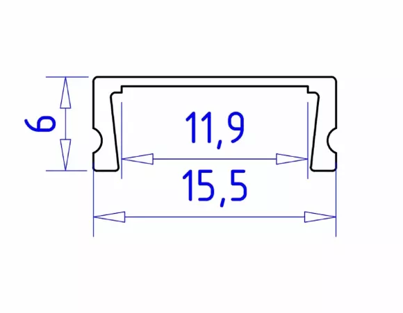 Схема размеров алюминиевый накладной профиль Ambrella Light Alum Profile GP1700BK Схема размеров алюминиевый накладной профиль Ambrella Light Alum Profile GP1700BK