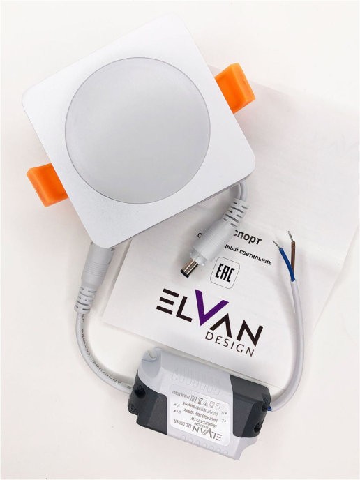 Встраиваемый светильник Elvan VLS-109SQ-7W-WW-Wh