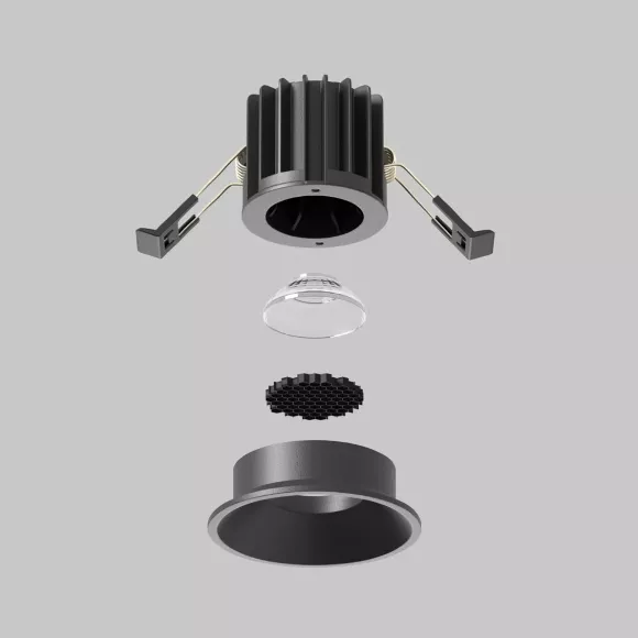 Встраиваемый светильник Maytoni Round DL058-7W3K-B, 3000, Теплый белый