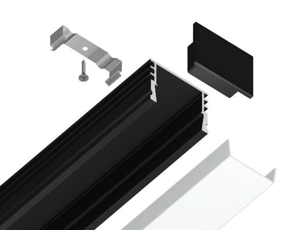 Алюминиевый накладной профиль Ambrella Light Alum Profile GP1750BK