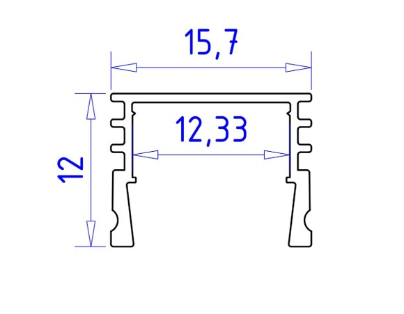 Алюминиевый накладной профиль Ambrella Light Alum Profile GP1750BK