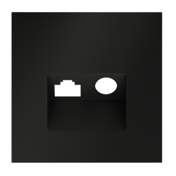 Накладка для розетки TV+RJ45 кат. 6 Voltum S70 (черный матовый) VLS002708