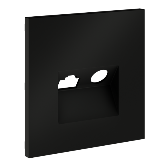 Накладка для розетки TV+RJ45 кат. 6 Voltum S70 (черный матовый) VLS002708