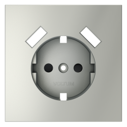 Накладка для розетки с заземлением и защитными шторками, с USB A+A Voltum S70 (сталь) VLS000905