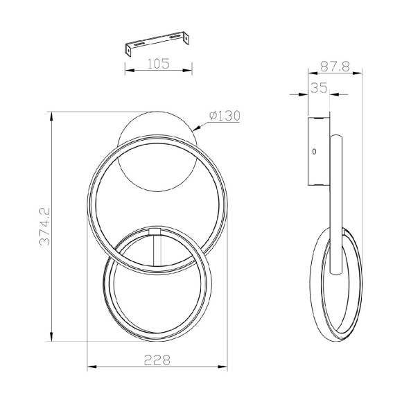Настенный светильник Escada Relation 10230/SG LED Black