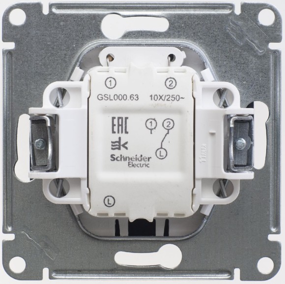 Переключатель 1-клавишный с подсветкой сх.6а, 10АХ Systeme Electric Glossa Антрацит GSL000763