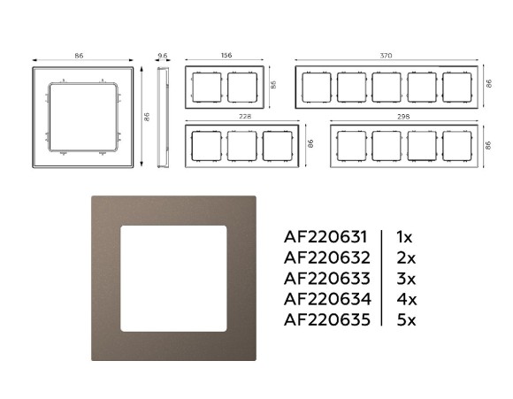 Рамка пятиместная Ambrella Volt Techno AF220635