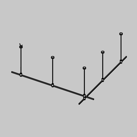 Основание двухуровневое на тросовых подвесах Hang для трековых светильников Maytoni Technical Flarity TFC-Flar-H06-PT