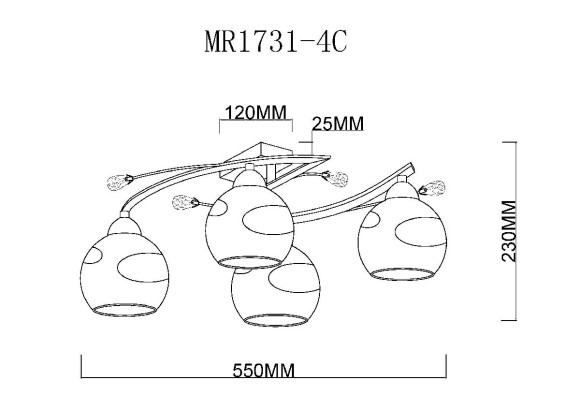 Потолочная люстра MyFar Stella MR1731-4C