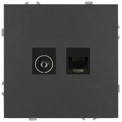 Розетка Эра Galaxy 15-3110-06 комбинированная RJ45+TV IP20 графит Б0070786