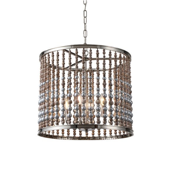 Подвесная люстра Delight Collection Wood Light KW0783P-4 silver
