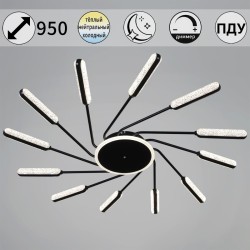 Потолочная люстра с пультом управления Reluce 87290-0.3-12 BK