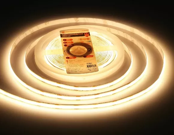 Светодиодная лента Ambrella Light Illumination 24В COB 10Вт/м 3000K 5м IP20 GS4651 Светодиодная лента Ambrella Light Illumination 24В COB 10Вт/м 3000K 5м IP20 GS4651