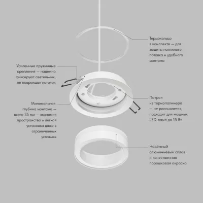 Встраиваемый светильник Denkirs Glow DK-DH2010-WH