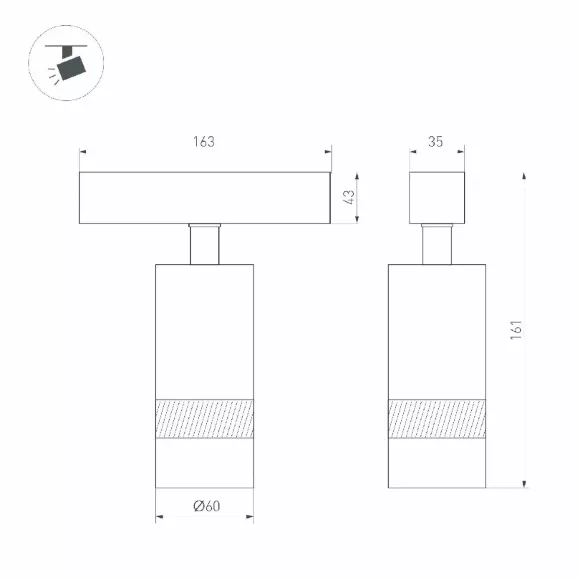 Трековый магнитный светильник Arlight MAG-SPOT-ZOOM-45-R60-15W Warm3000 052300, Белый, Теплый белый, Металл