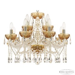 Подвесная люстра Bohemia Ivele Crystal 5413/8+4/200 G Amber/M-1F