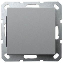 Выключатель одноклавишный Jasmart в комплекте с накладкой 10A 250V цвет алюминий G3011S